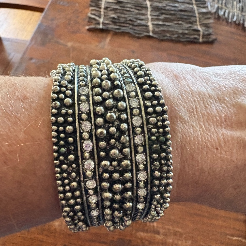 Anthropologie Silver and crystal Bracelet